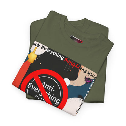 "Anti-Everything Club" Unisex Heavy Cotton Tee - Bold Statement Shirt for Casual Wear