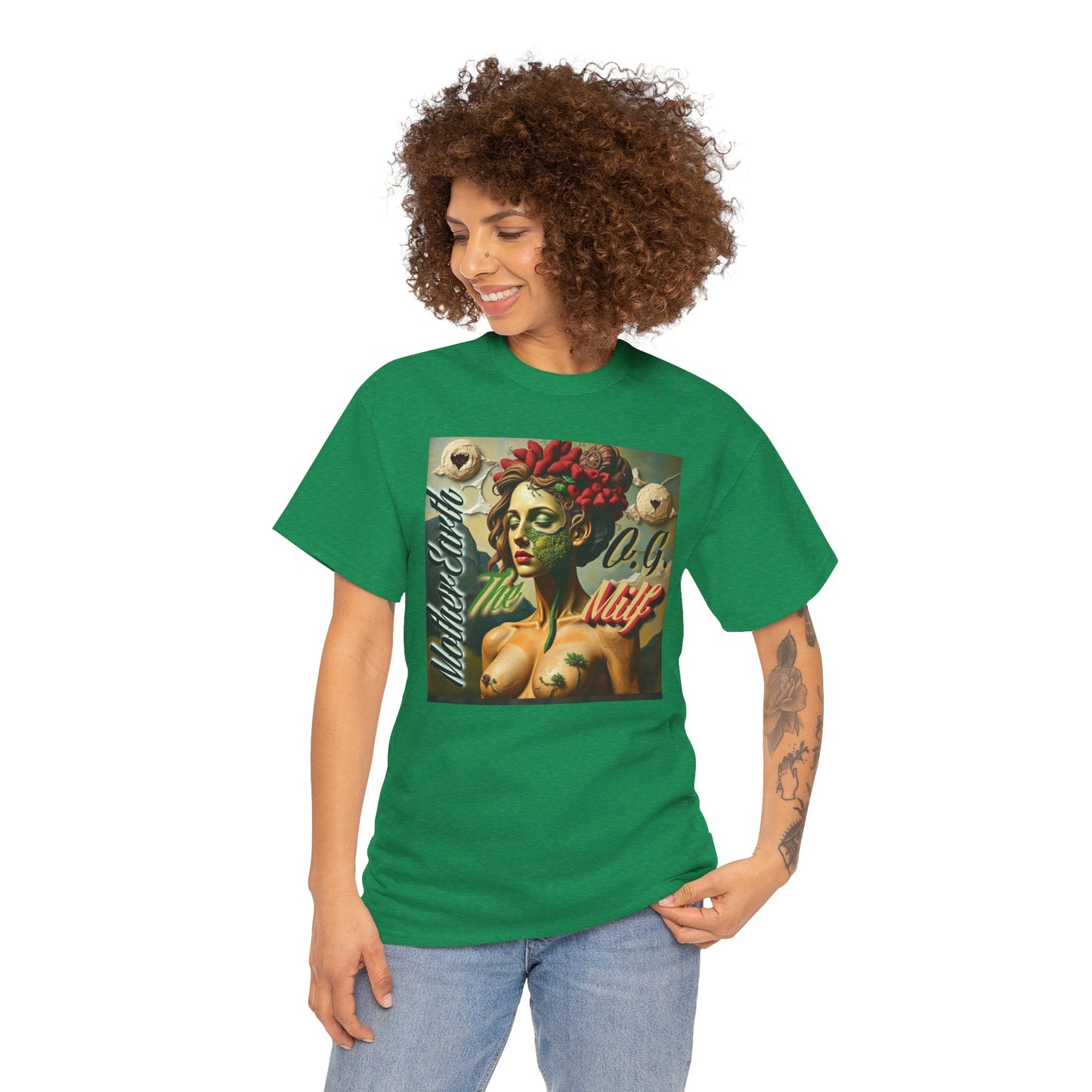 Artistic Unisex Heavy Cotton Tee - 'Mother Earth-The O.G. Milf' Design