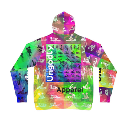 "Ungodly Positions: Karma Sutra" Vibrant Unisex Athletic Hoodie for Active Lifestyle