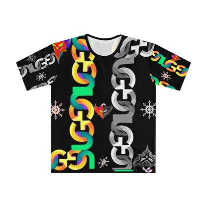 Bold Multi-colored Ungodly Chain Pattern Graphic T‑Shirt — All-Over Print Men's Tee
