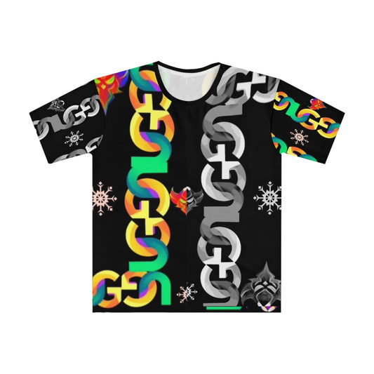 Bold Multi-colored Ungodly Chain Pattern Graphic T‑Shirt — All-Over Print Men's Tee