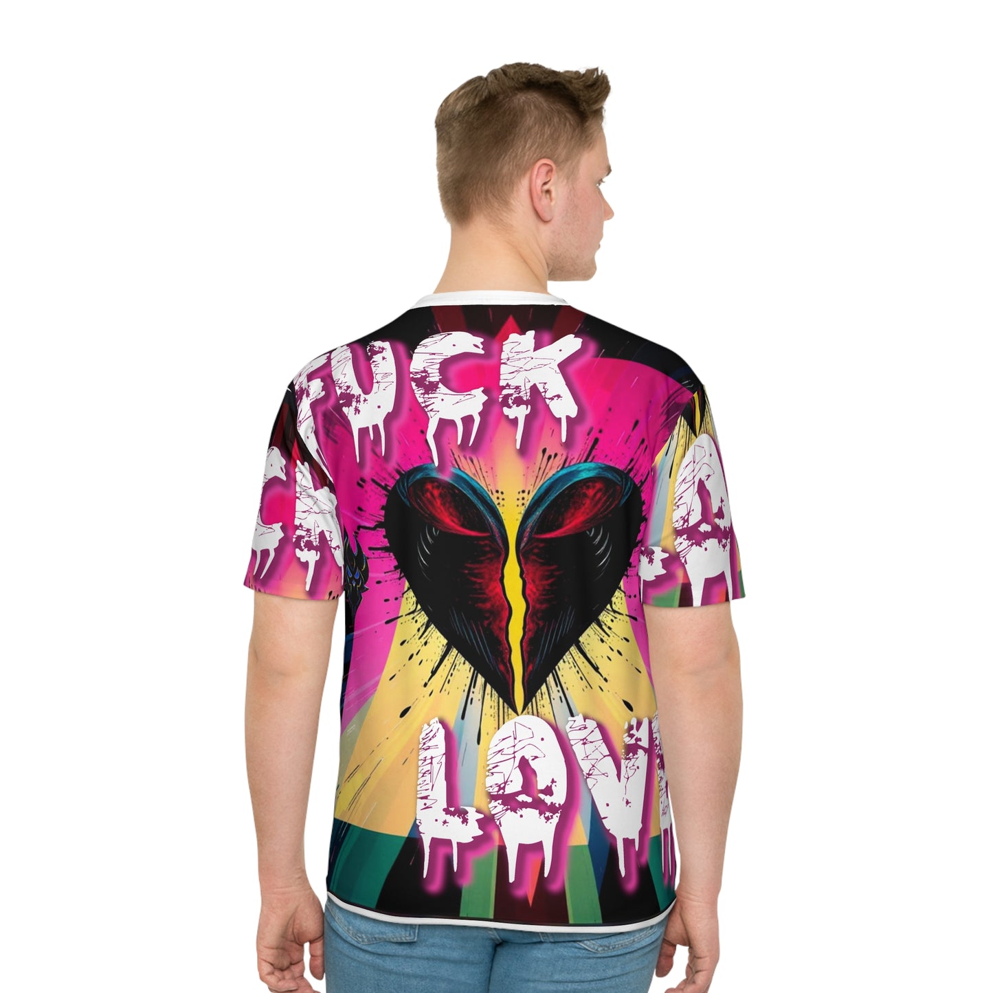 Emotional Graphic T-Shirt - "F*** Love" Design for Bold Expressions