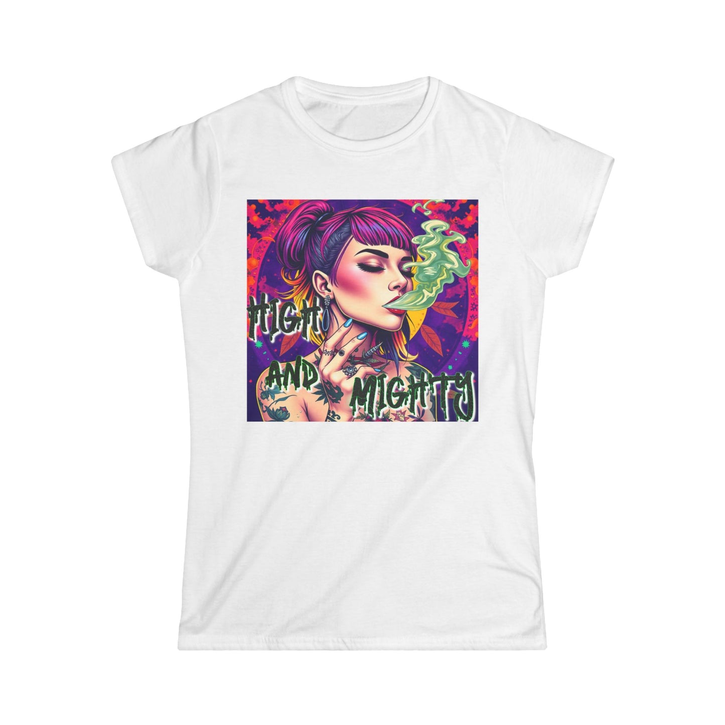 Women’s Softstyle Tee - "High and Mighty" Graphic Shirt for Confident Souls