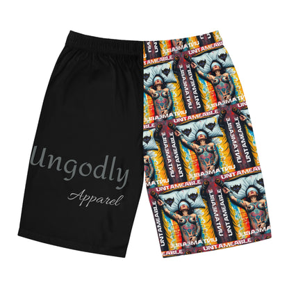 "Certified Brat Whisperer/Untameable" Trendy Graphic Board Shorts for Men, Colorful Beachwear, Perfect for Summer, Pool Parties, and Casual Days