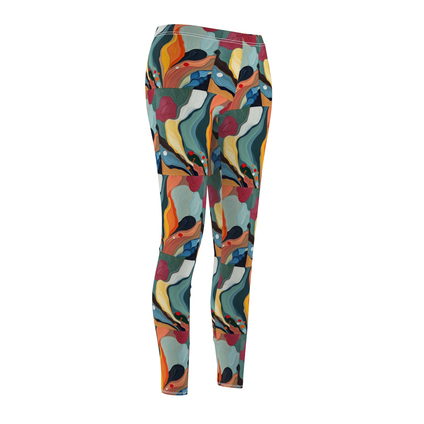 Colorful Abstract Pattern "Lady Flowers" Women's Leggings - Stylish & Comfortable Activewear