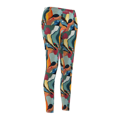 Colorful Abstract Pattern "Lady Flowers" Women's Leggings - Stylish & Comfortable Activewear