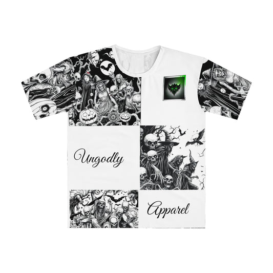 Gothic Graphic Tee, Halloween Shirt, Casual Wear, Unique Gift for Men, Street Style Apparel, Scary Graphic T-Shirt