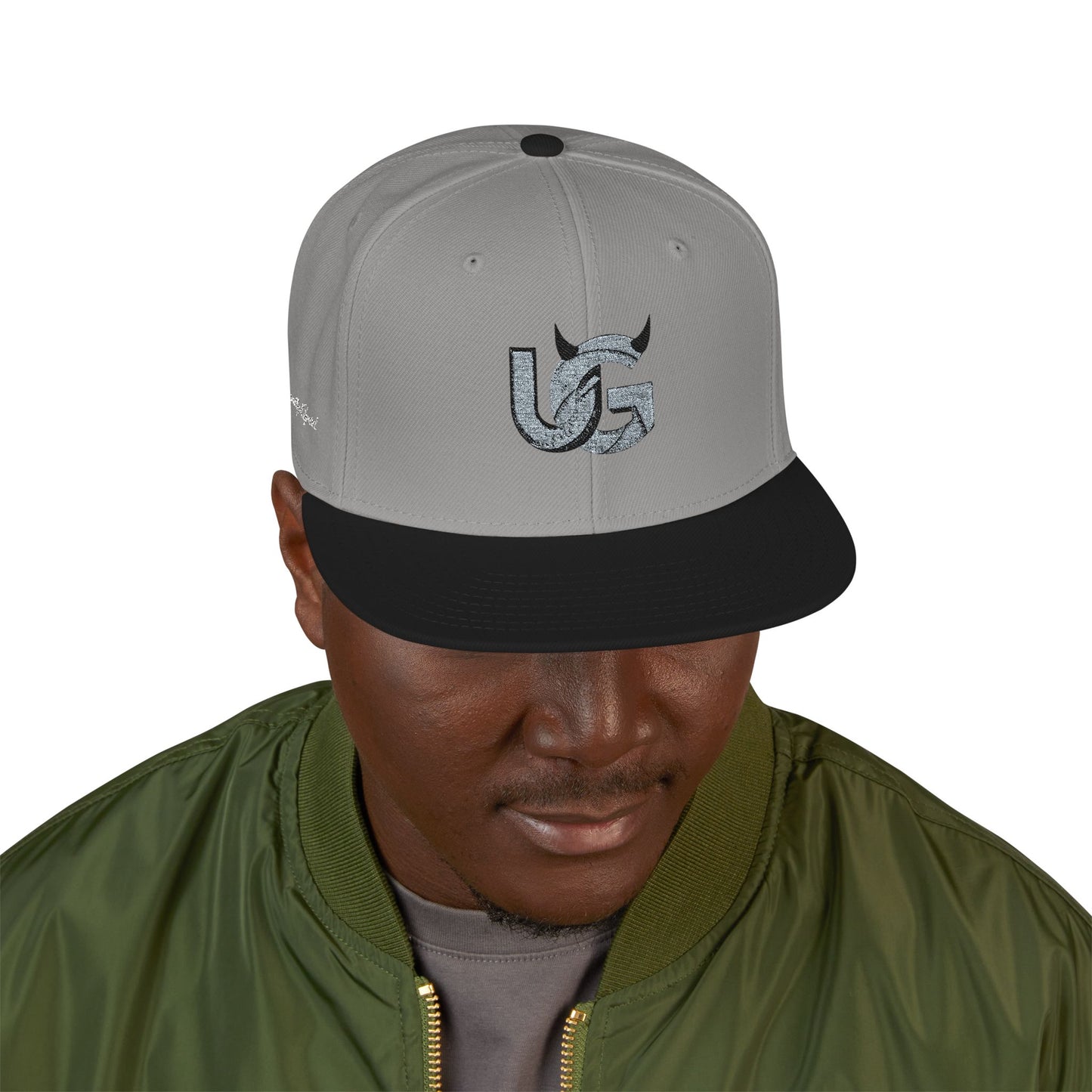 Embroidered 'UG' Snapback Hat — Streetwear Flat Brim Cap