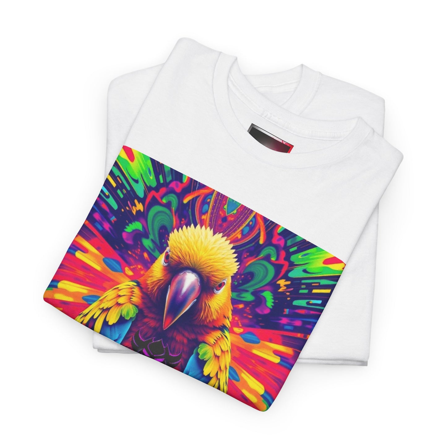 "Perico" Colorful Parrot Unisex Heavy Cotton Tee - Vibrant Tropical Shirt