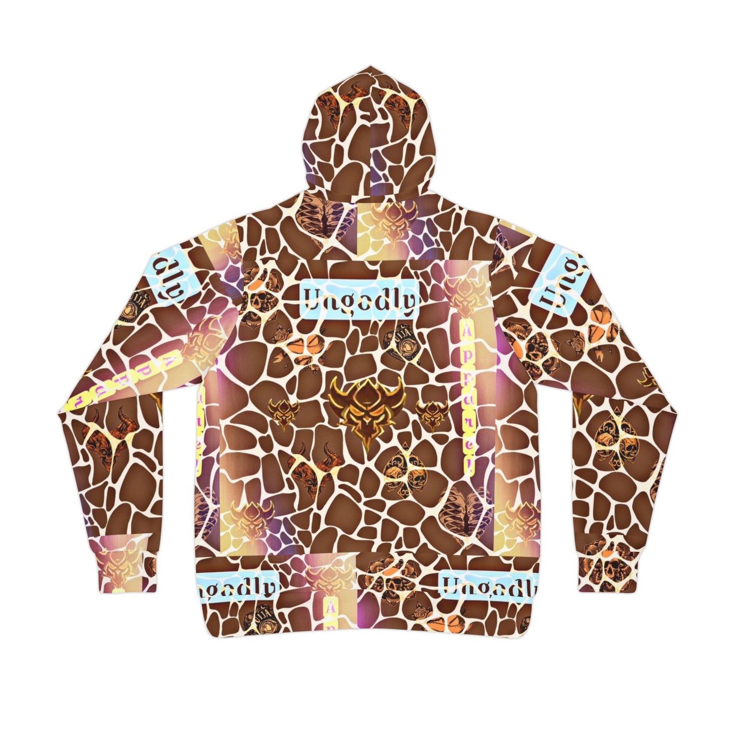 "Ungodly Giraffe" Wildlife Print Athletic Hoodie for Nature Lovers