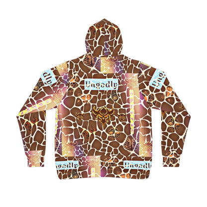 "Ungodly Giraffe" Wildlife Print Athletic Hoodie for Nature Lovers