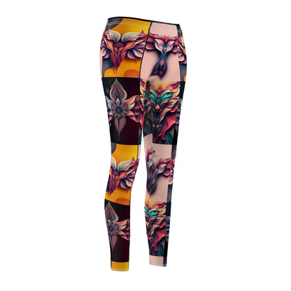 "Lady Flowers" Artistic Floral Leggings for Women - Comfortable & Stylish Activewear