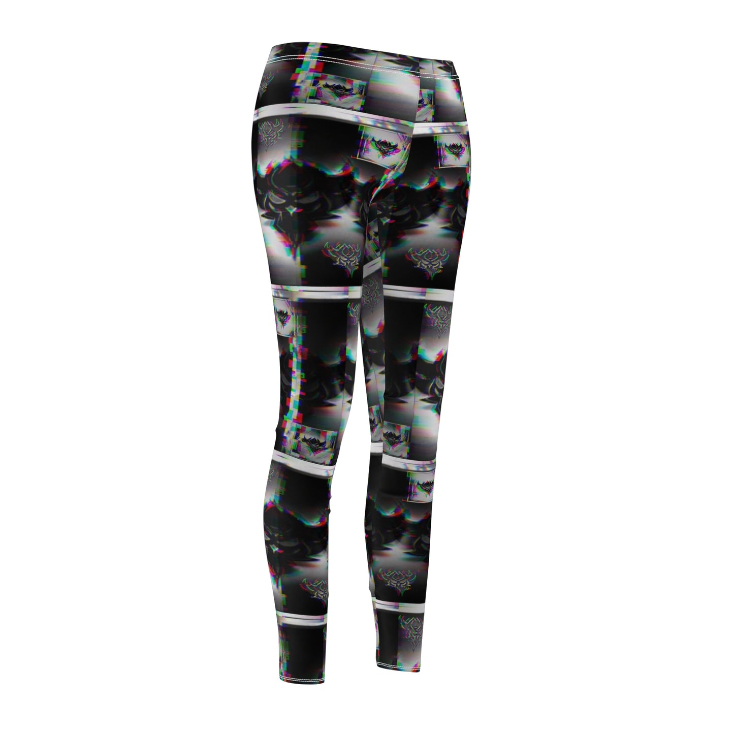 Stylish Women's AOP Leggings - Bold Black and White Design