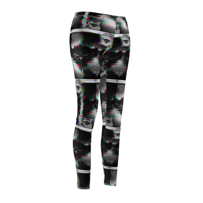 Stylish Women's AOP Leggings - Bold Black and White Design