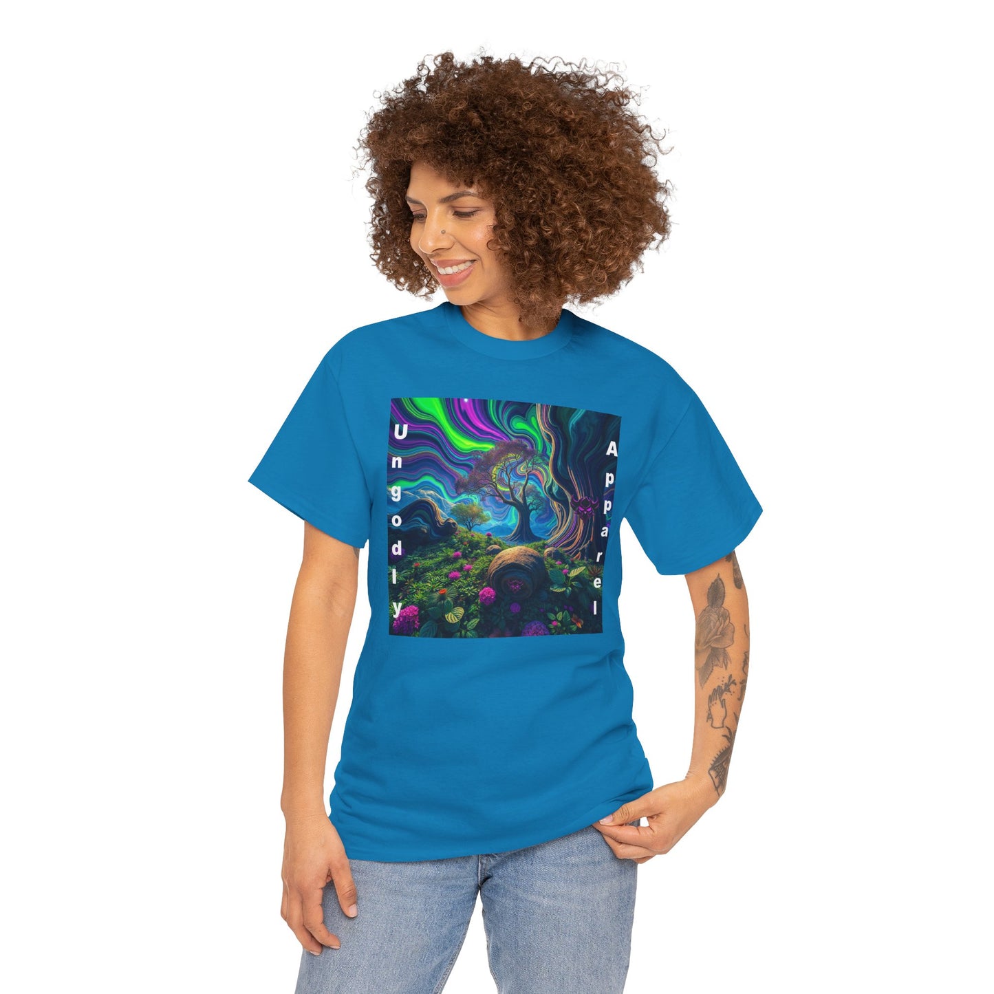 Ungodly Apparel Unisex Heavy Cotton Tee - Vibrant Nature Design