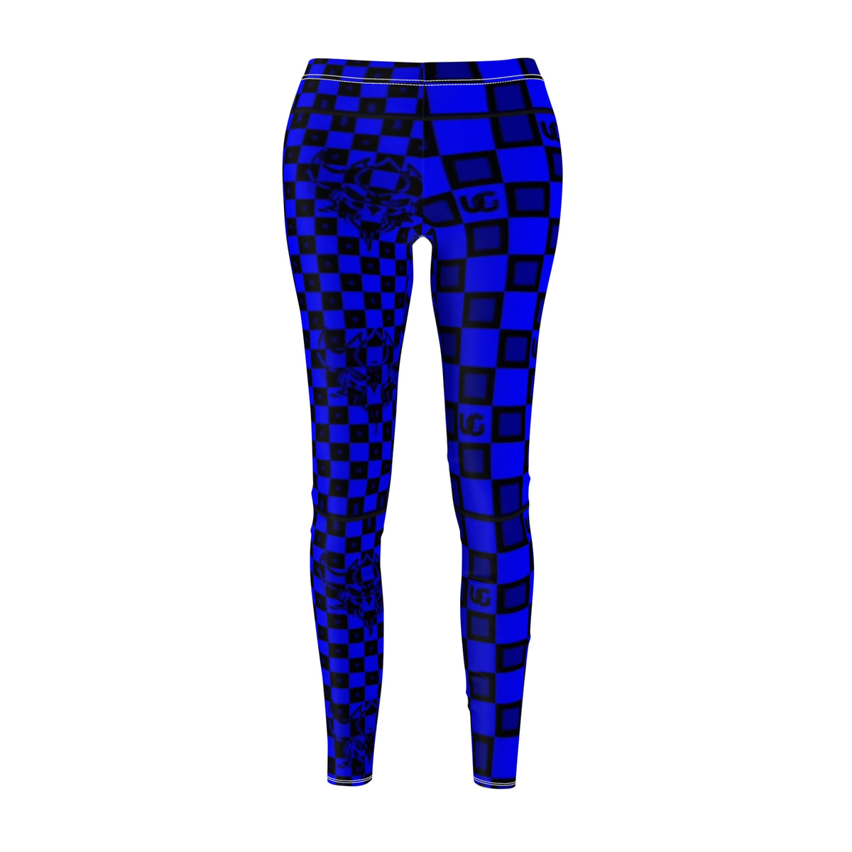 UG Apparel Blue Checkerboard Leggings