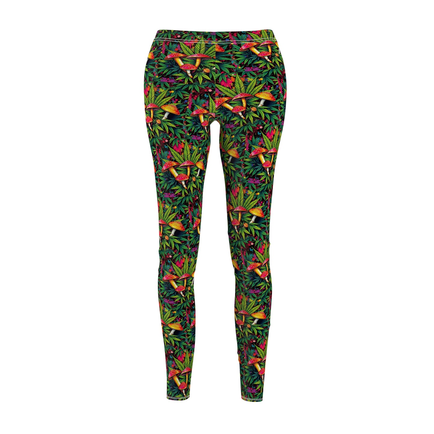Tropical "Weed and Boomers" Floral Women's Leggings - Casual and Comfortable Athleisure Wear