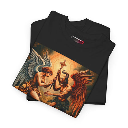 Angels & Demons Graphic Tee — 'Heavenly Musical' Vintage Gothic Art Shirt