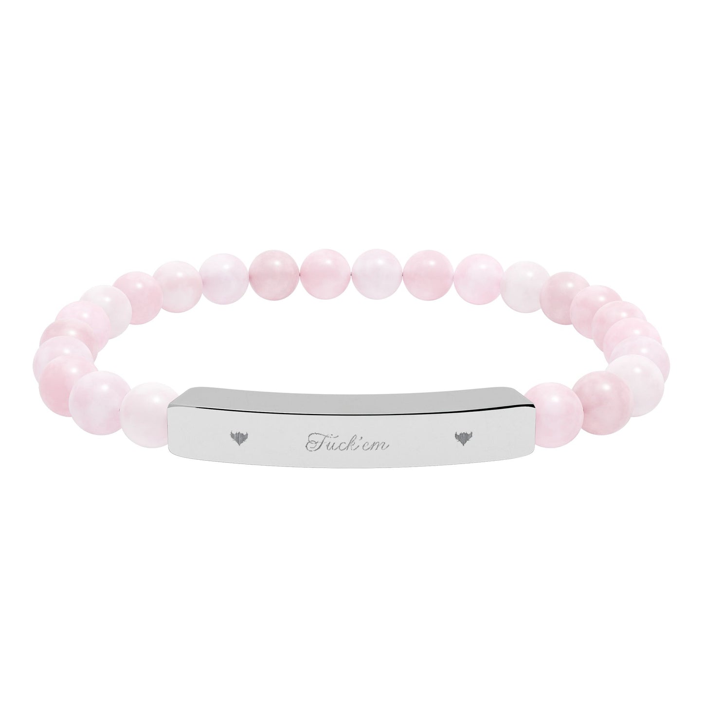 Engravable Natural Stone Stretch Bar Bracelet — Personalized Beaded Bracelet