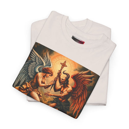 Angels & Demons Graphic Tee — 'Heavenly Musical' Vintage Gothic Art Shirt