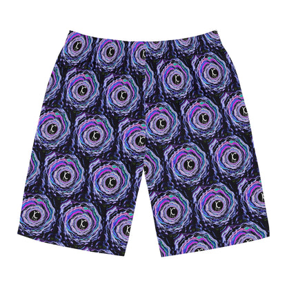 "K-Hole" Men's Board Shorts -Ketamine, Vibrant Swirl Pattern, Beachwear, Swim Trunks, Summer Essentials, Pool Party Attire, Vacation Outfit
