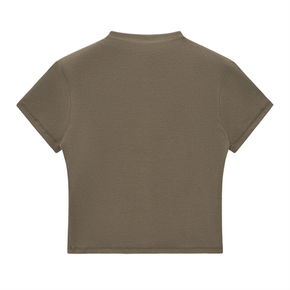 "UG Black and Brown Checkerboard Pattern" Essential Slim Fit Mock Neck T-Shirt