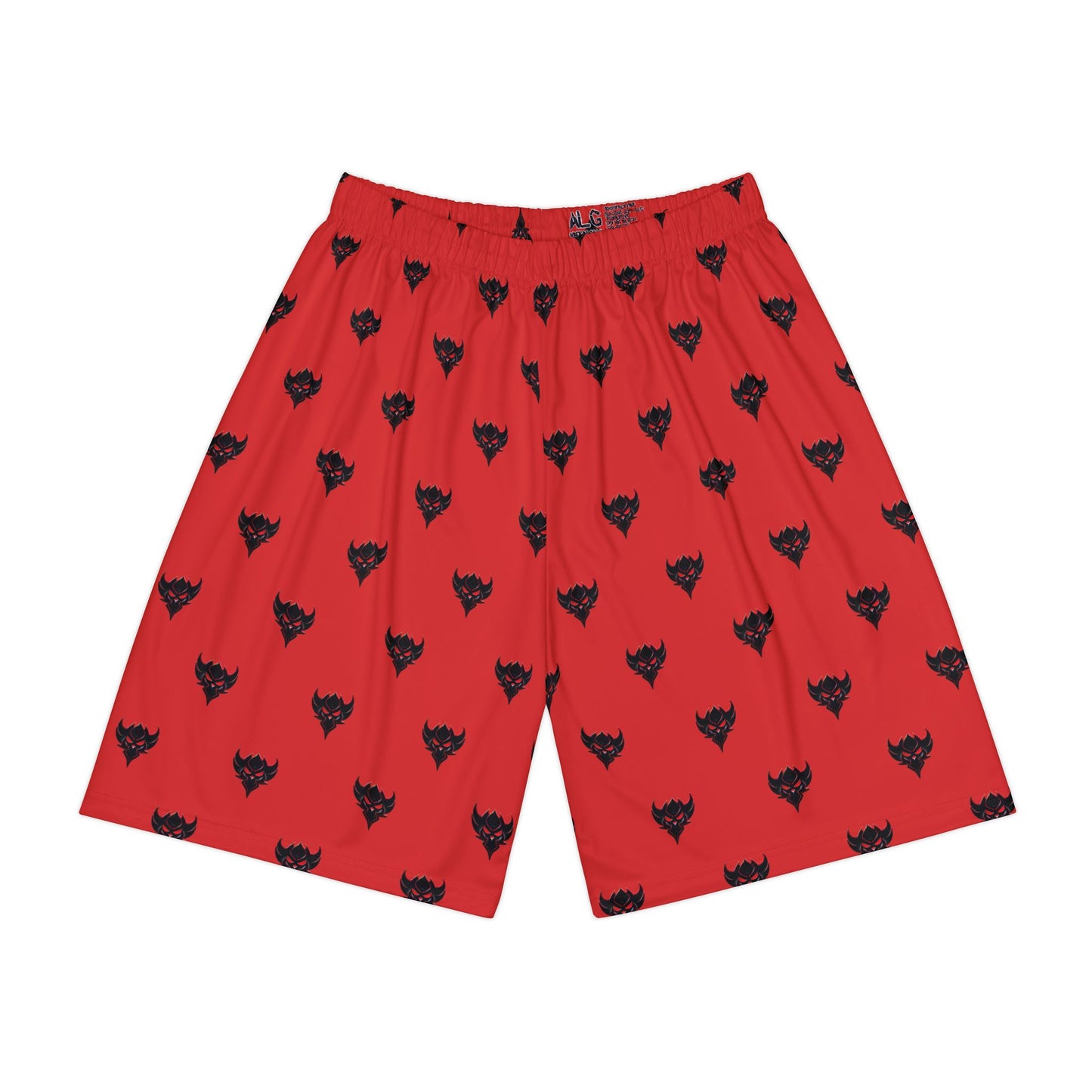 Red Men’s Athletic Shorts with Ungodly Apparel Logo Pattern