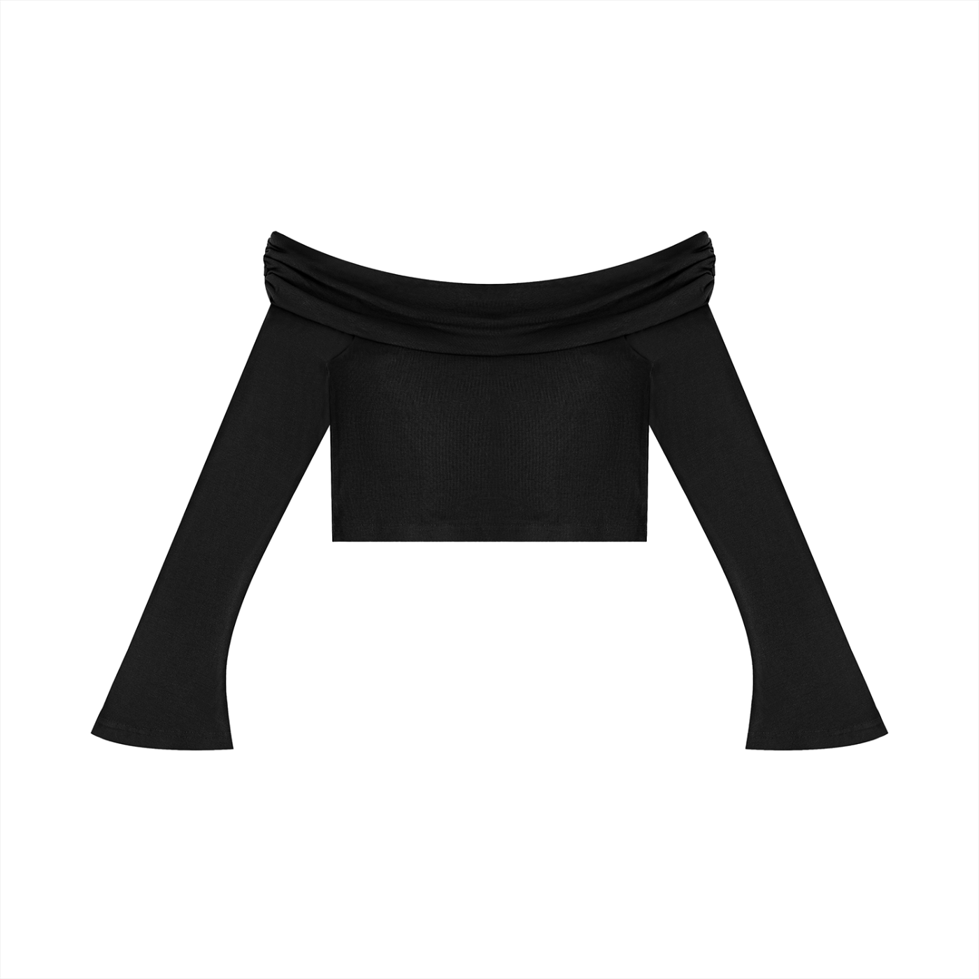 "UG Apparel Chain Pattern" Women's Off-the-Shoulder Bell Sleeve Crop T-Shirt