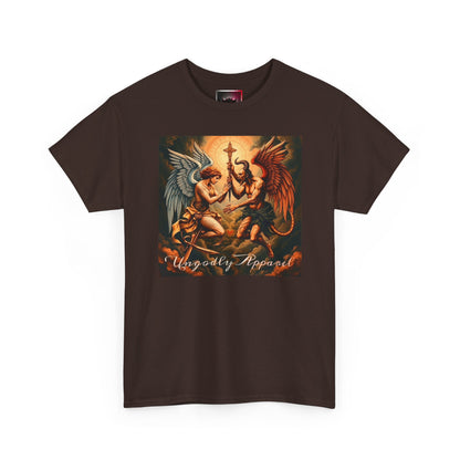 Angels & Demons Graphic Tee — 'Heavenly Musical' Vintage Gothic Art Shirt