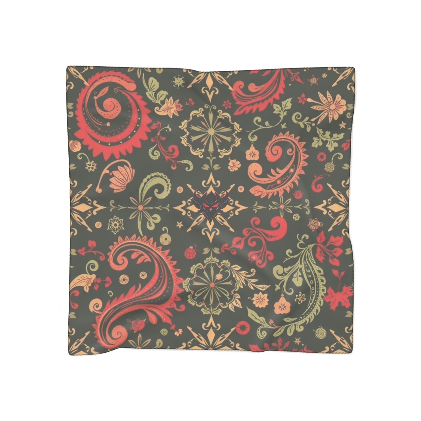 Paisley Floral Silk-Feel Scarf — Vintage Boho Pattern for Women