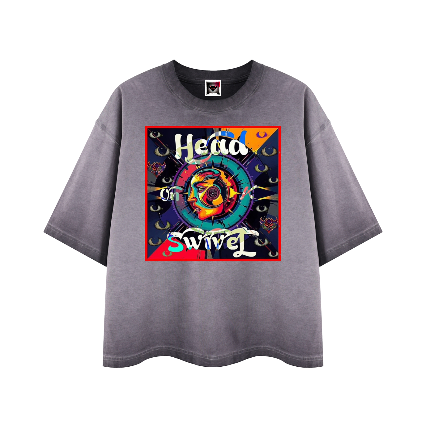 "Head on a Swivel" Unisex Reverse Dyed Boxy T-Shirt