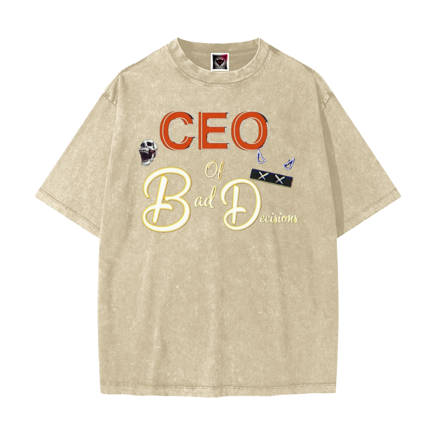 "CEO of Bad Decisions" Heavyweight Snow Washed T-Shirt