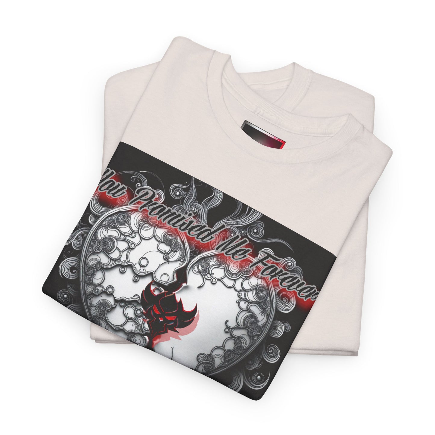 Unisex Heavy Cotton Tee - " You Promised the Forever But Lost in a Moment" Graphic Tee - Perfect for Casual Wear and Gift Giving