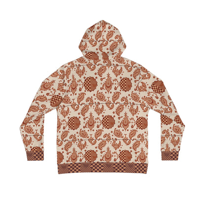 UG Apparel Checkerboard and Vintage Paisley Pattern Hoodie – Boho Retro Pullover
