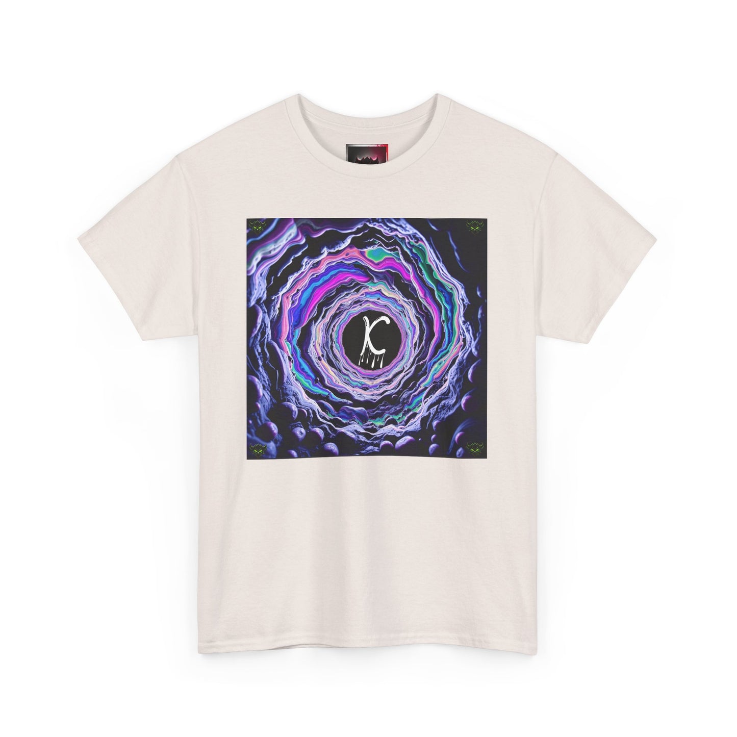 "K-Hole" Unisex Heavy Cotton Tee - Cosmic Swirl Graphic Tee for Trendy Vibes