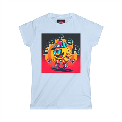 Fun Cartoon "Eater" Women's Softstyle Tee - Vibrant Graphic Tee for Casual Wear