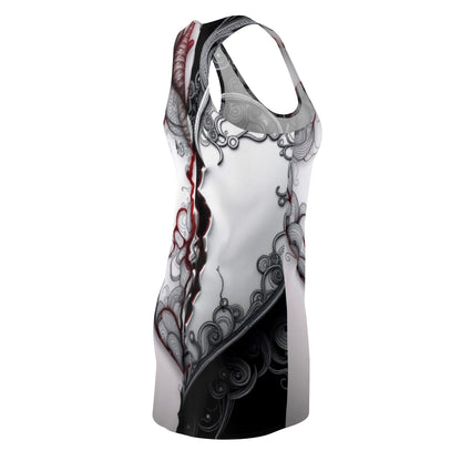 "You Promised Me Forever, But Left in a Moment" Elegant Black & Red Design Women's Racerback Dress - Perfect for Parties & Celebrations