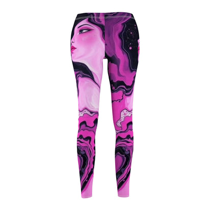 Pink Marble Face Leggings — Women's Artistic AOP Yoga & Casual Leggings