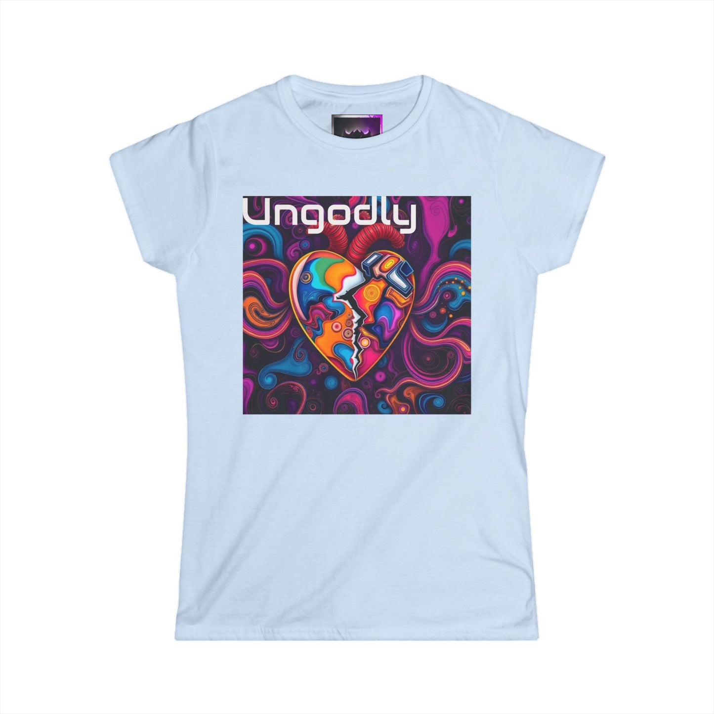 Ungodly Heart Women's Tee — Colorful Broken Heart Graphic Shirt