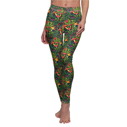 Tropical "Weed and Boomers" Floral Women's Leggings - Casual and Comfortable Athleisure Wear