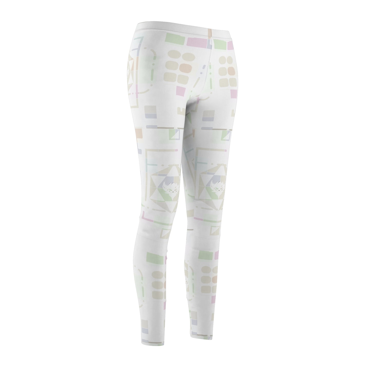 Ungodly Pastel Geometric Print Leggings — Women's Casual Leggings