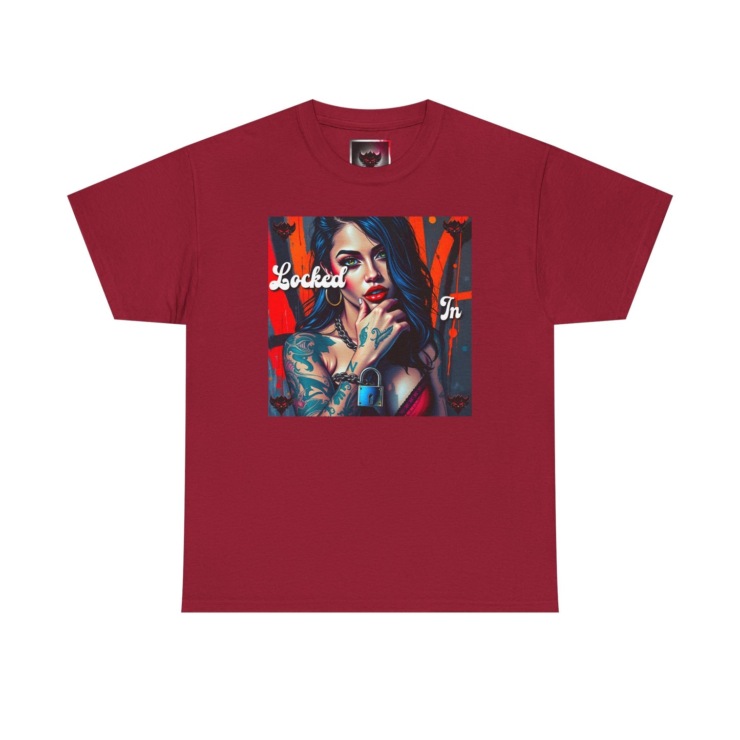"Locked In" Graphic Unisex Heavy Cotton Tee - Stylish Tattoo Art Shirt