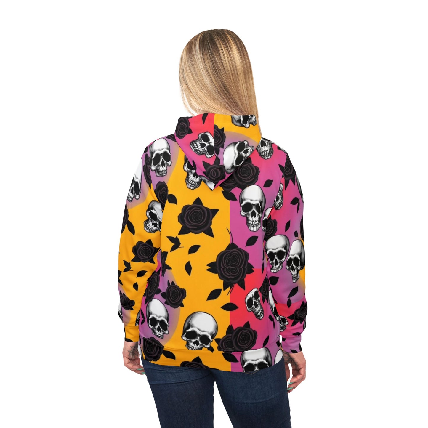 Skull and Black Roses Unisex Hoodie