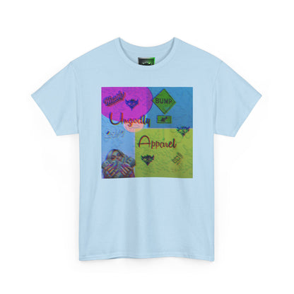 Abstract Pop-Art Graphic Tee — 'Apparel' Color Block Design