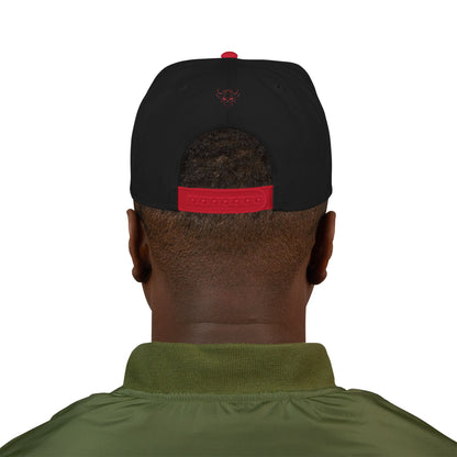 Snapback Hat — Red Embroidered 'Ungodly' Gothic Script