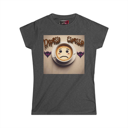 Women's Softstyle Tee - 'Depresso Espresso' Funny Coffee Shirt