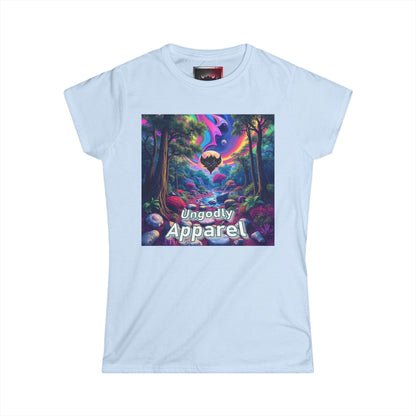 Women's Softstyle Tee - Ungodly Apparel Rainbow Forest Design