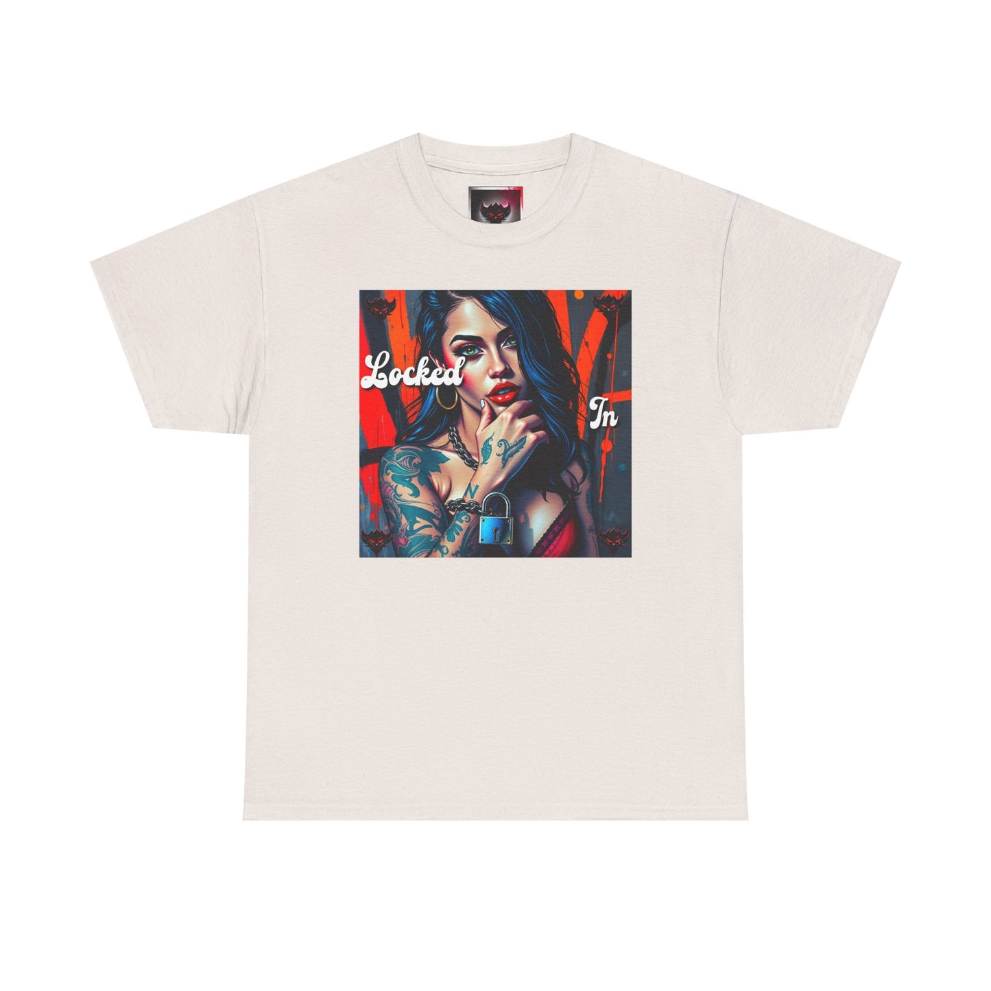 "Locked In" Graphic Unisex Heavy Cotton Tee - Stylish Tattoo Art Shirt