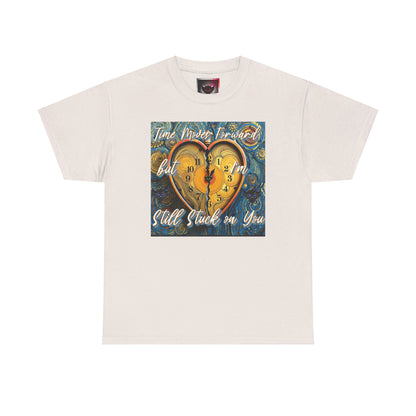 Still Stuck on You Heart Clock Tee - Unisex Heavy Cotton T-Shirt