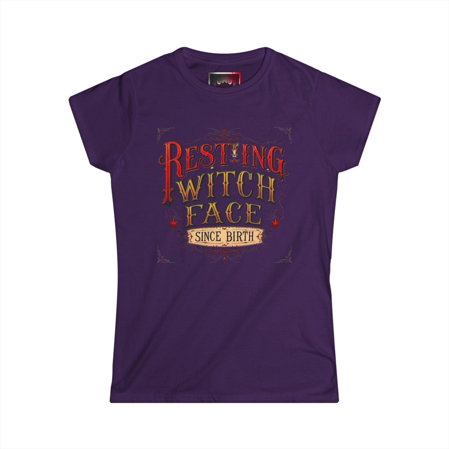 "Resting Witch Face Since Birth" Women's Tee, Cute Halloween Shirt, Vintage Style T-Shirt, Perfect Gift for Witches, Spooky Apparel